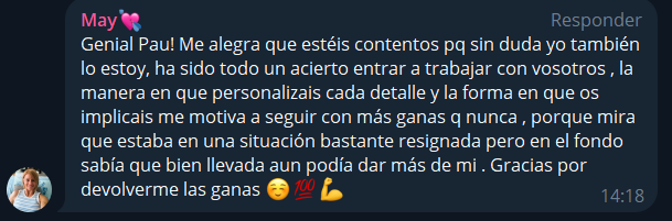 Muy contenta por haber escogido entrar al servicio